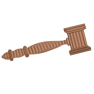 Satin Gavel - Embroidery Design Digital File - 1.5x3.5, 2x4, 3x6, 4x8, 15x10, 6x12, 6x14