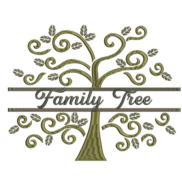 Family Tree- Digital Machine Embroidery Design -  5x6, 7x8, 8x10, 10x12, and 12x14