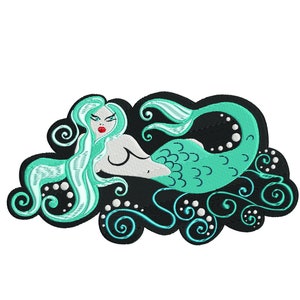 Reclining Mermaid- Digital Embroidery Design -  3x4, 4x6, 5x8, 6x10, 7x12, and 8x14