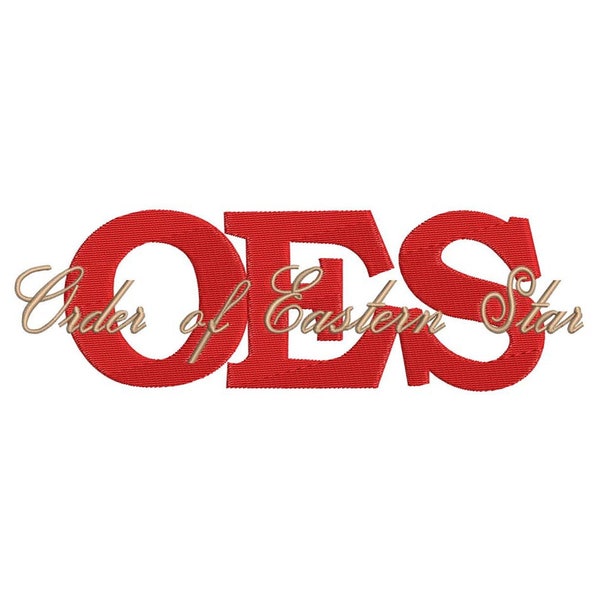OES - Order of Eastern Star Sign   -  1x3, 2x4, 2x6, 3x8, 4x10, and 4x12  - Embroidery Design Digital File