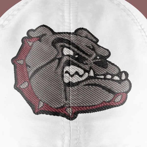 Tiny Bulldog Head (Right Facing) w Different Spikes- Digital Embroidery Design - 1.2x1.5, 1.6x2, 2.1x2.5, 2.5x3,and  2.8x3.5