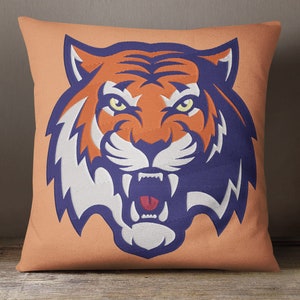 Tiger (Full Face) Mascot - Digital Machine Embroidery Design - 3.5x3.5, 4x4, 5x5, 6x6, 7x7, 8x8, 9x9, 10x10, 12x12, 14x14