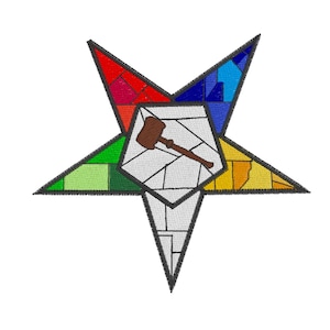 O.E.S. Würdige Matrone Emblem Stained Glass - 4 x 4 - Stickmuster digitale Datei - Orden des östlichen Sterns