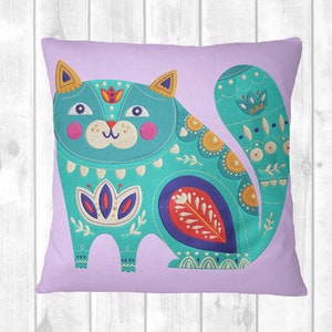 Cute Little Bohemian Kitty Cat - Digital Machine Embroidery Design - 4x4, 5x5, 6x6, 7x7, 8x8, 9x10, 11x12, 13x14