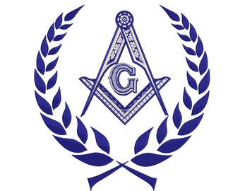 Grand Lodge Emblem- Square and Compasses with the Rocker -Digital Embroidery Design -  3.3x3.5, 4x4, 6x6, 8x8, 10x10, 12x12,  and 14x14