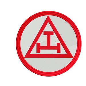 Royal Arch Triple Tau Emblem - Digital Embroidery Design - 2.5x2.5, 3x3, 4x4, 6x6, 8x8, 10x10, 12x12, and 14x14