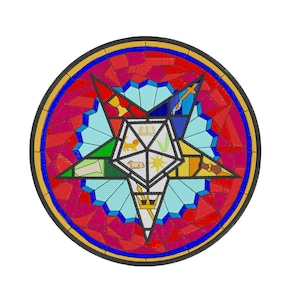 O.E.S.  Stained Glass - 4x4 - Embroidery Design Digital File - Order of the Eastern Star