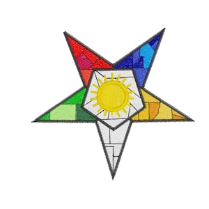 O.E.S. Assoziierte Matrone Emblem Stained Glass - 4 x 4 - Stickmuster Digitale Datei - Orden des östlichen Sterns