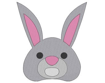 Easter Bunny Head- Embroidery Design - 4x4, 6x6, 7x8, 9x10, 11x12