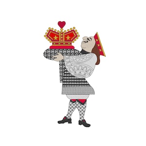 King of Diamonds - Embroidery Design - Alice in Wonderland - 3x4,4x6, 5x8, 6x10