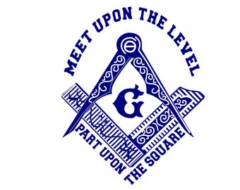 Meet Upon the Level - Part Upon the Square- PH Masonry- Silhouette Cut Files - Jpeg, Svg, Eps, Png, Gsp - High Resolution - Clipart