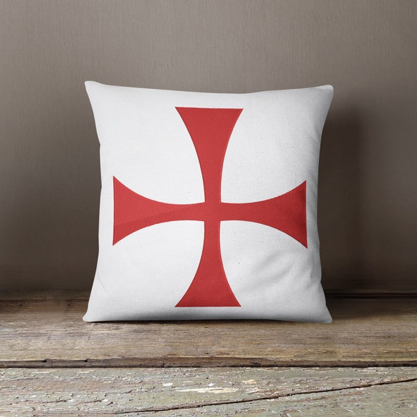 Red Crusader Cross - Digital Machine Embroidery Design - 2x2, 3x3, 4x4, 5x5, 6x6, 7x7, 8x8, 9x9, 10x10, 12x12, and 14x14