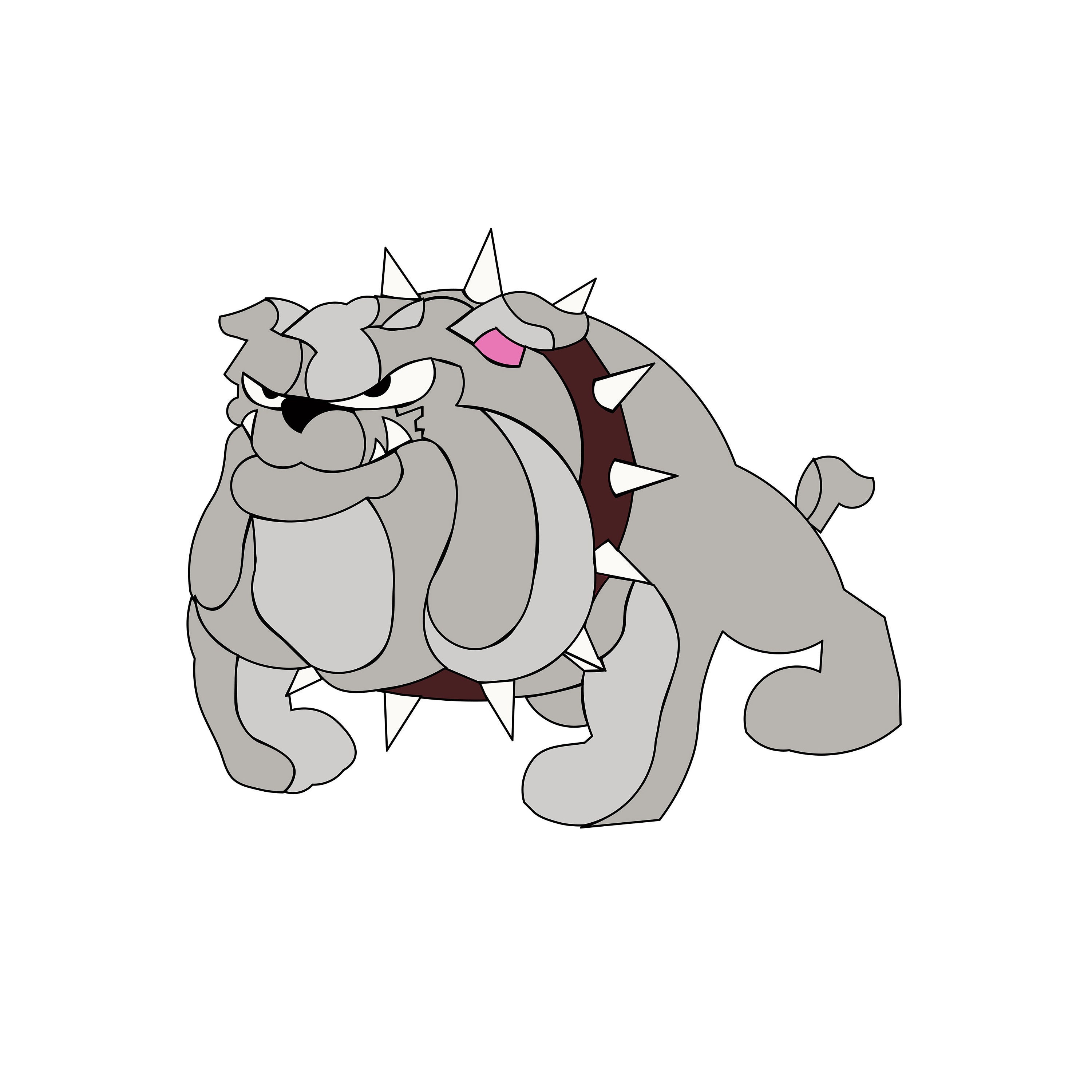 Bulldog Full Body "Spike" Mascot- Silhouette & Cricut Cut Files - Jpeg, Svg, Eps, Png, Gsp - High Resolution - Clipart
