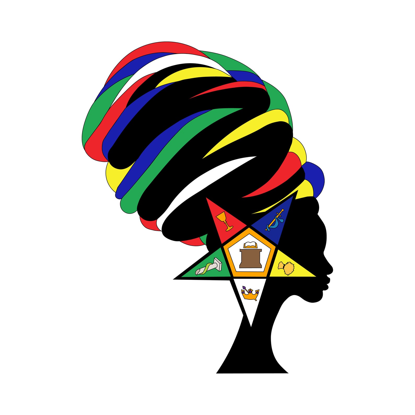 OES Painted Hair Wrap Lady OES Colors Silhouette & Cricut | Etsy