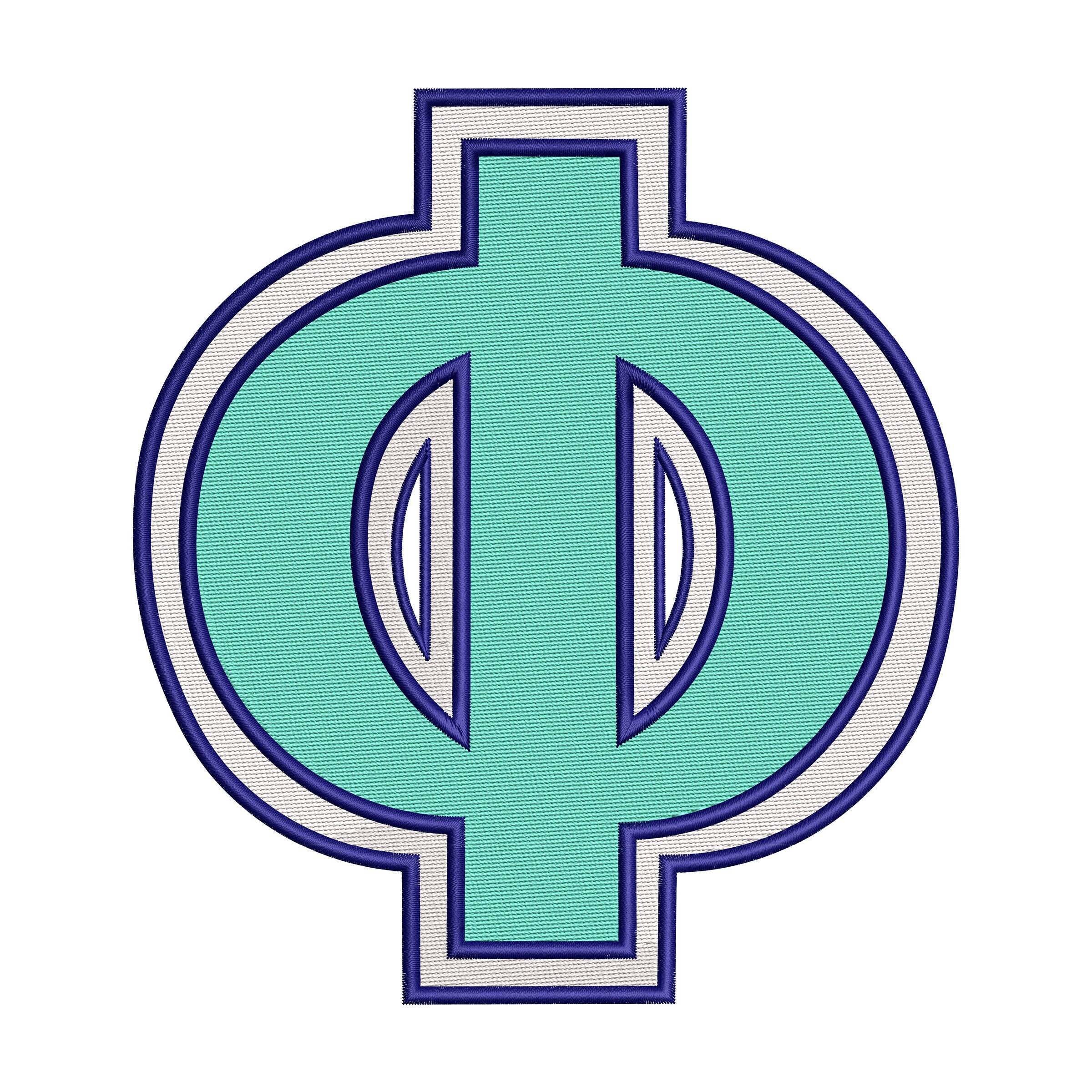 Phide Leteers Greek Letters Phi - Digital Machine Embroidery Design - 2.5x2.5, 3x3 ...