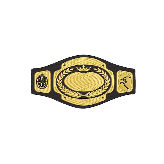 Golden Boxing Belt - Embroidery Design - 3x4, 4x6, 5x8, 6x10, 7x12, and 8x14