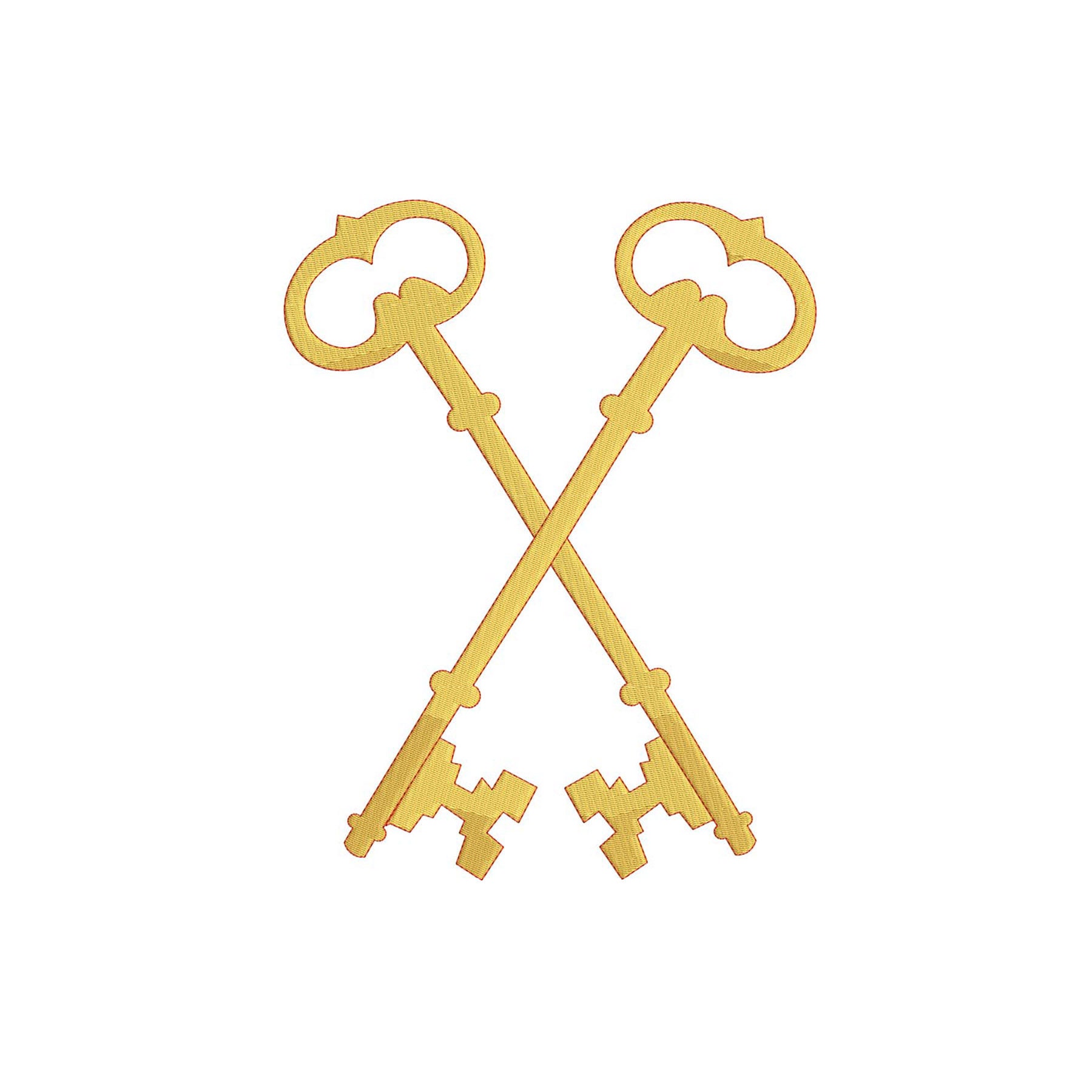 two crossed gold-colored antique keys' Sticker
