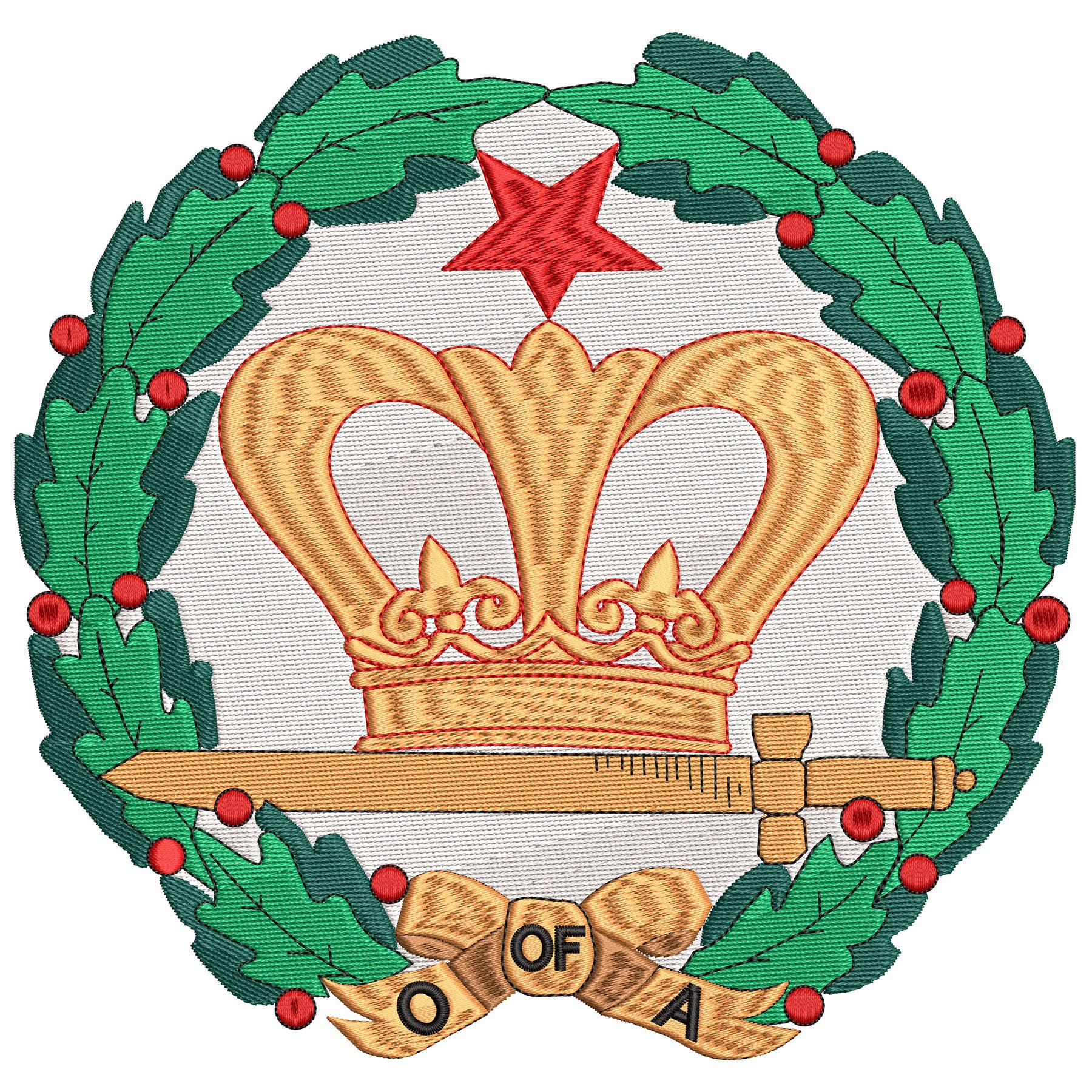 Order of Amaranth With Red Berries Digital Machine Embroidery Etsy