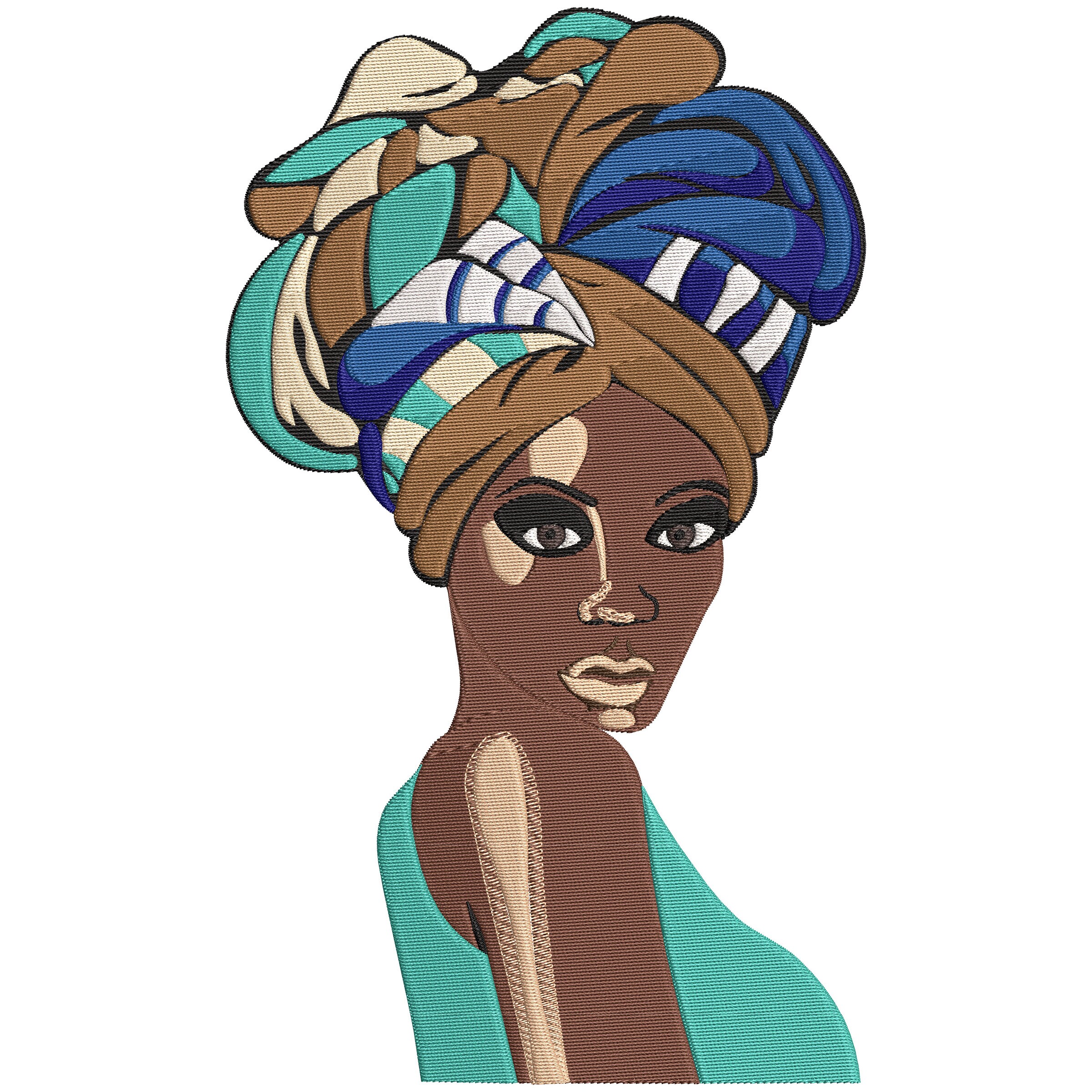 African Beauty 2 Digital Embroidery Design 3x4 3x5 4x6 - Etsy