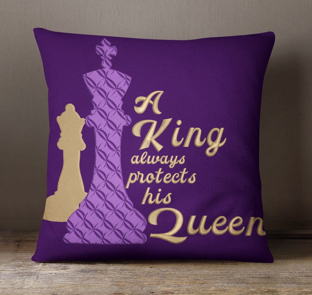 A King Always Protects His Queen Digital Machine Embroidery Design 3x3