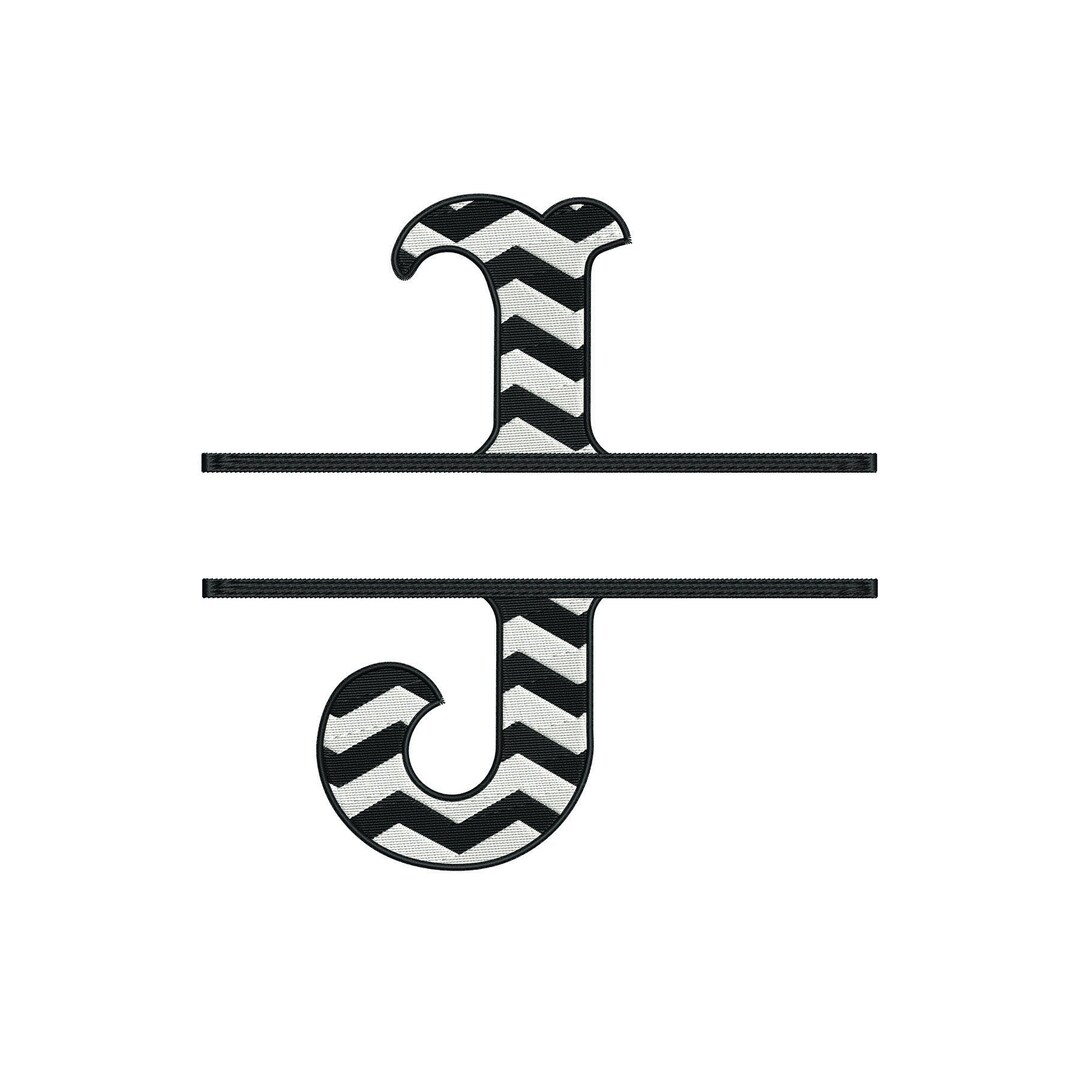 Chevron Monogram J - Embroidery Design - 3x3, 4x4, 6x6, 8x8, 10x10 ...