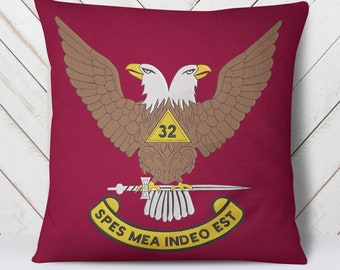 Albañiles de 32 grados Águila de doble cabeza (alas arriba) - Diseño de bordado de máquina digital - 4x4, 5x5, 6x6, 7x7, 8x8, 9x9, 10x10, 12x12 y 14x14