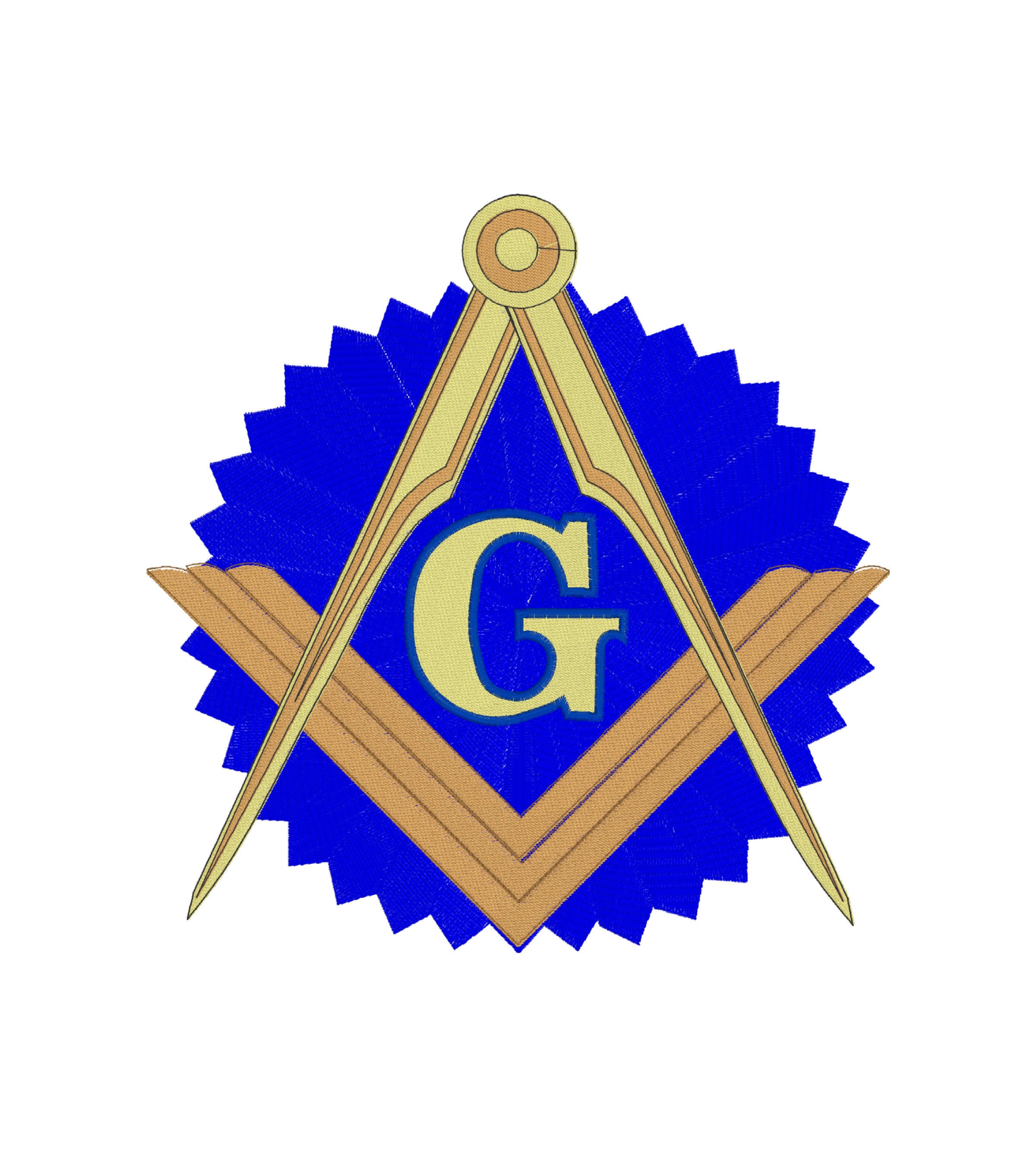 Master Mason Pattern Subtle Master Mason - Square and Compasses - 4x4, 6x6, and 8x8 - Embroidery ...