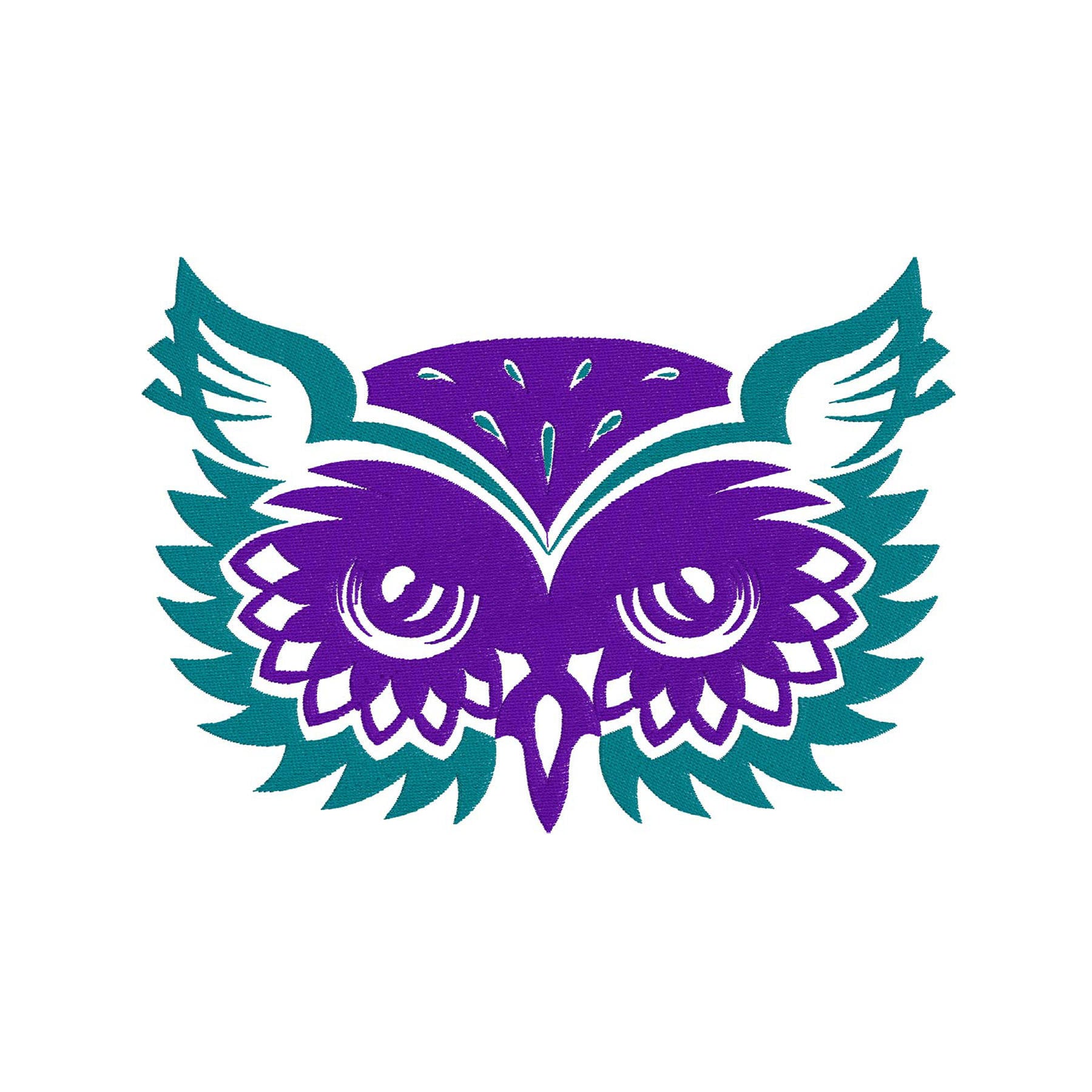 Owls Team Mascot - Embroidery Design - 3x4, 5x6, 6x8, 8x10, 9x12
