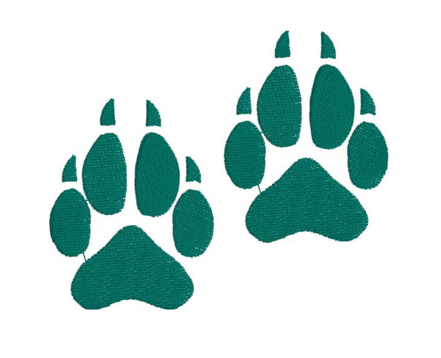 Wolf Paw Prints- Embroidery Design - 2x3, 4x4.