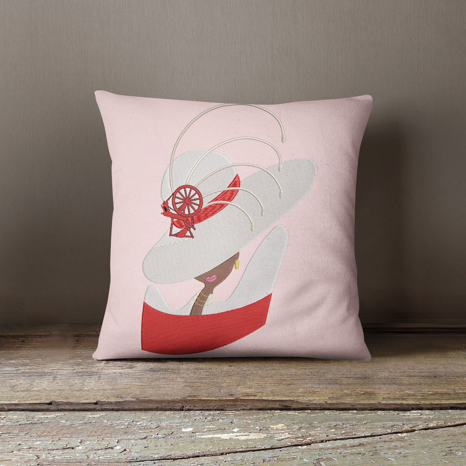 HOJ Lady in White Hat - Digital Machine Embroidery Design - 3x4, 4x5 ...