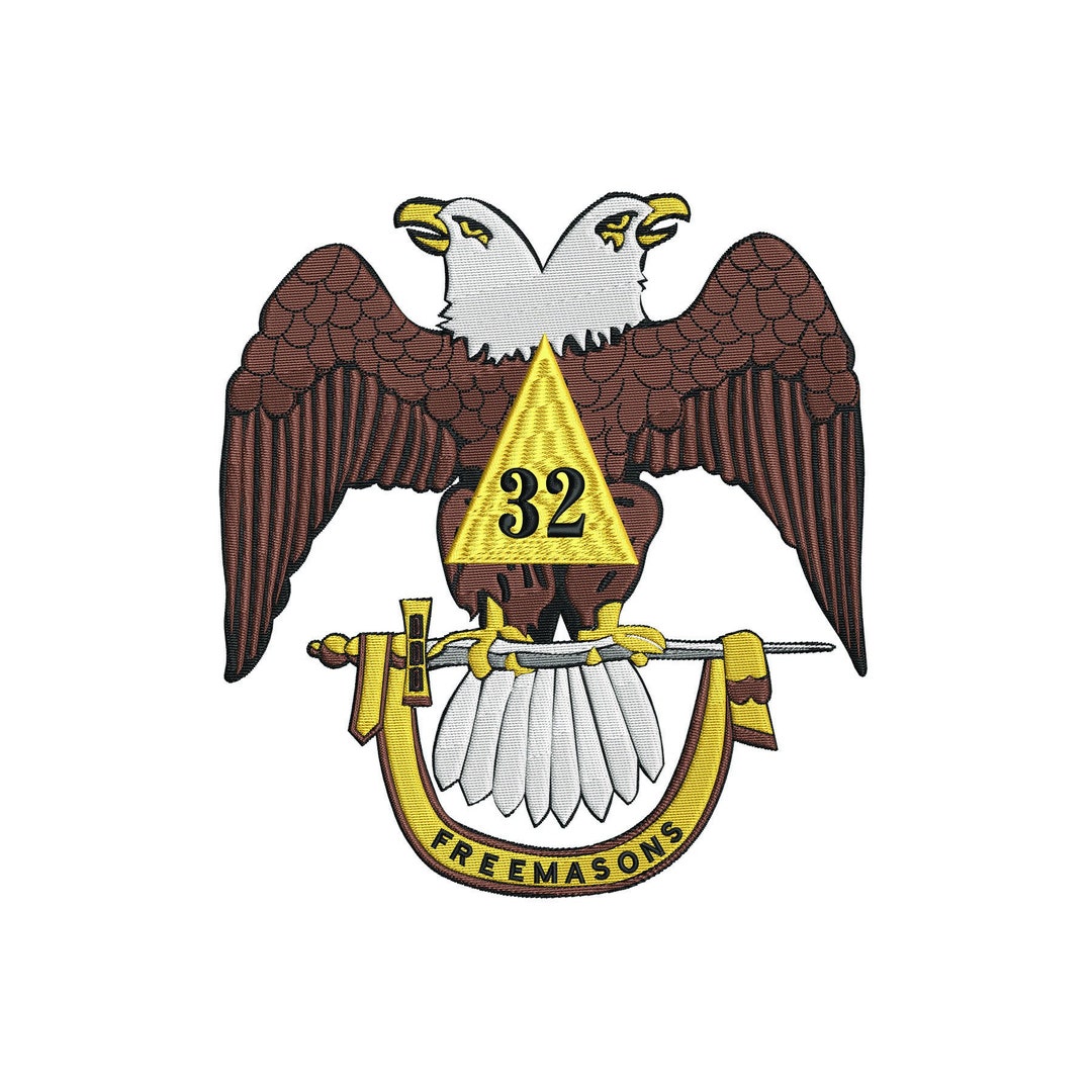 32 度フリーメイソン双頭の鷲 - プリンス ホール メイソンリー - 刺繍