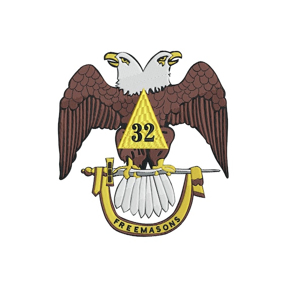 32 度フリーメイソン双頭の鷲 - プリンス ホール メイソンリー - 刺繍