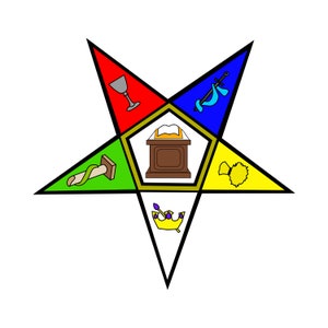 PHA O.E.S. Order of Eastern Star Emblem with Altar- Silhouette & Cricut Cut Files - Jpeg, Svg, Eps, Png, Gsp - High Resolution - Clipart