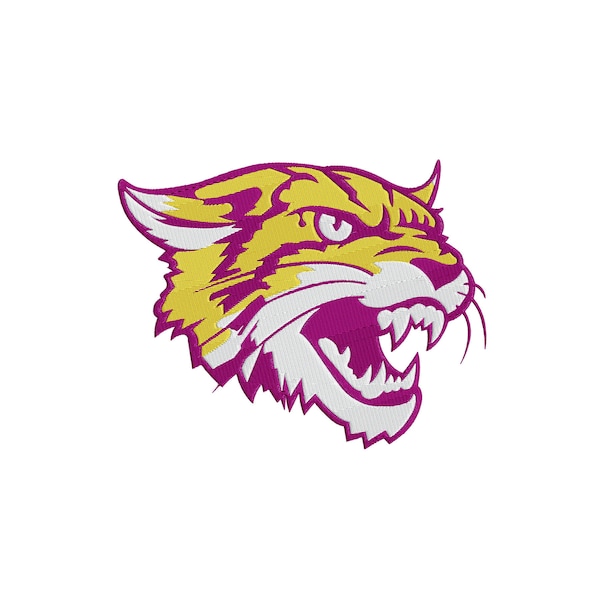 Wild Cat Team Mascot - Embroidery Design - 2.5x 3, 3x3.5 4x4, 5x6, 7x8, 8x10, 10x12, and 11x14