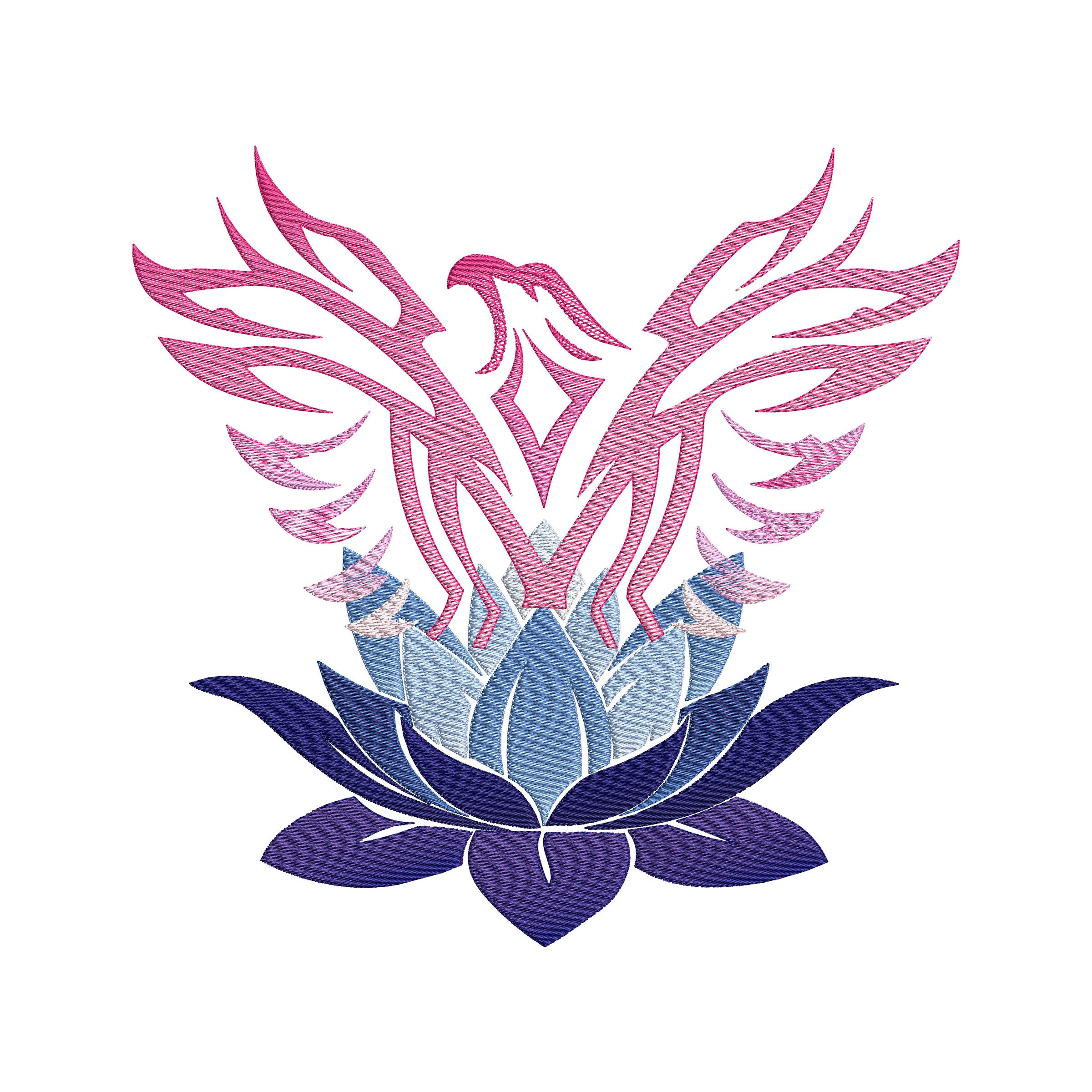 Ave fenix con flor de loto