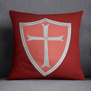 Knight Templar or Crusader Shield - Digital Machine Embroidery Design - 4x4, 5x5, 5x6, 6x7, 7x8, 8x9, 9x10, 10x12, and 12x14