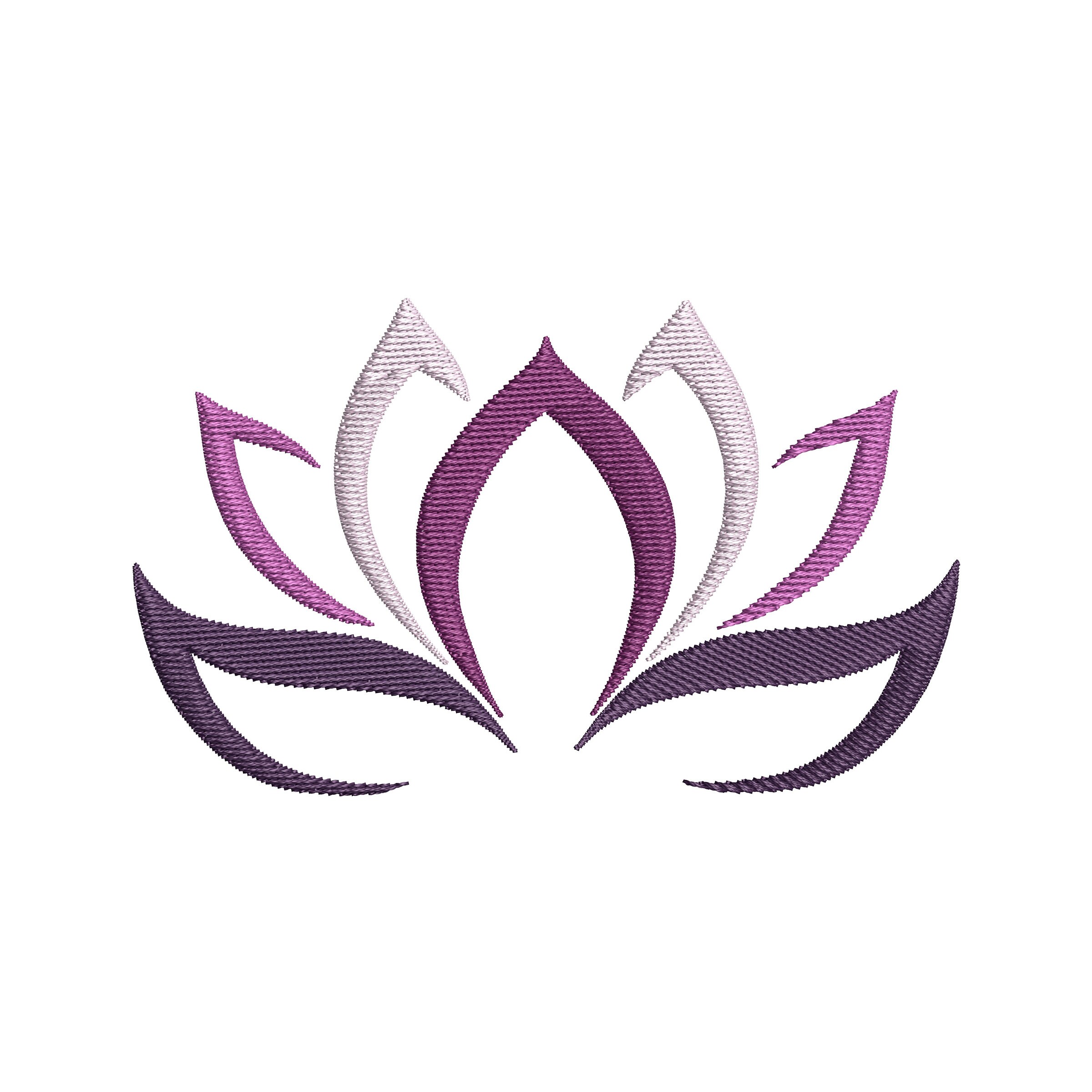 Simple Lotus Flower - Digital Machine Embroidery Design - 2x3, 3x4, 4x5 ...