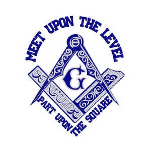 Square & Compasses- Meet Upon the Level-Part Upon the Square- 5x6, 7x8, 9x10, and 10x12 - Embroidery Design Digital File