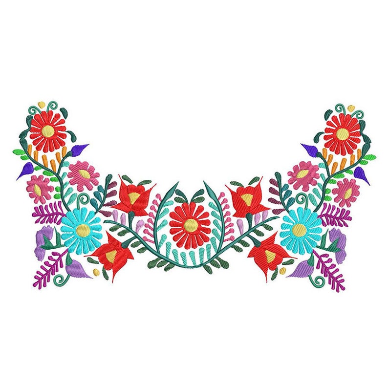 Mexican Dress Bodice Design 2 of 3- Cinco De Mayo - Embroidery Design ...