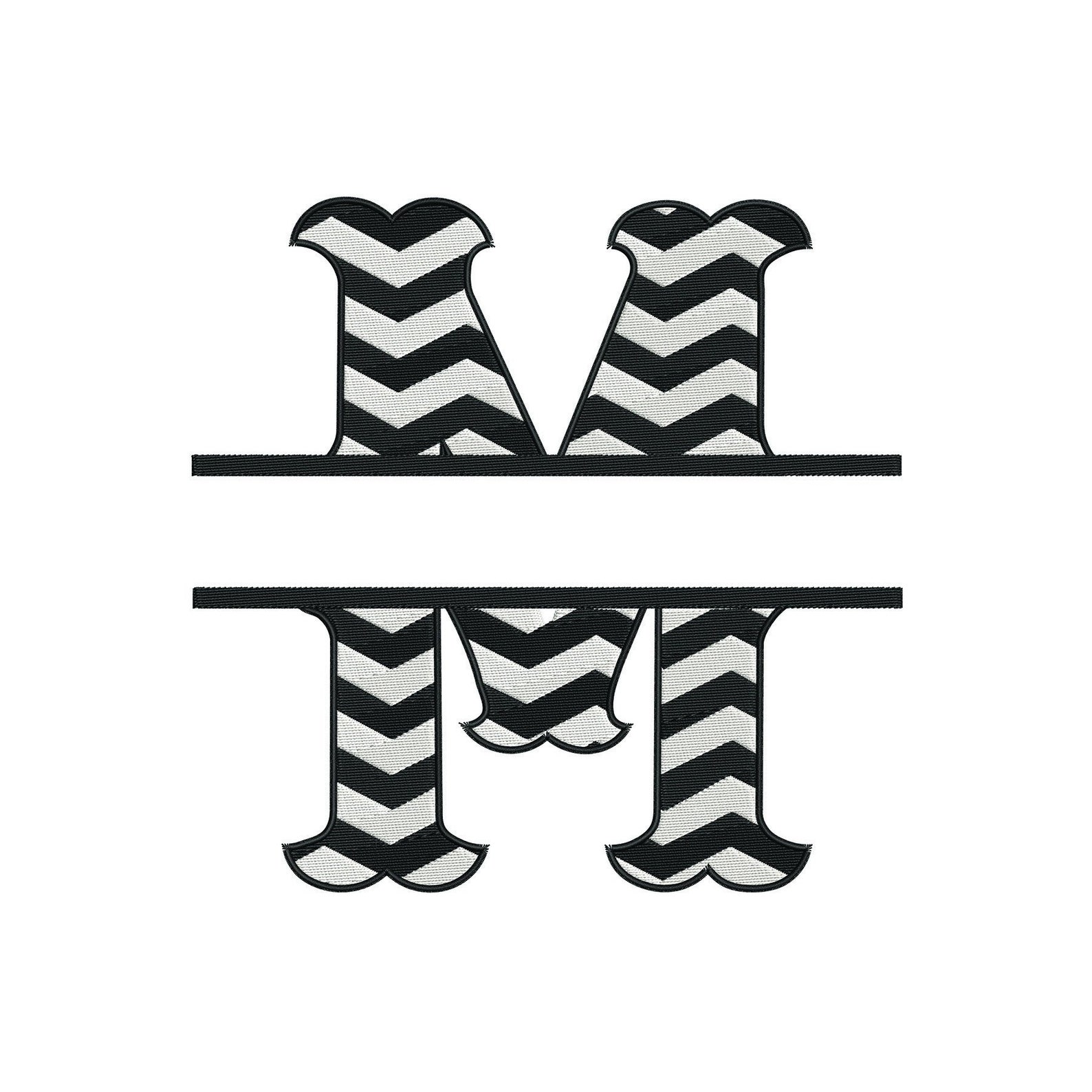 Chevron Monogram M - Digital Embroidery Design - 3x3, 4x4, 6x6, 8x8 ...