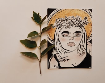 Honest Goddess // Watercolor & India Ink Painting