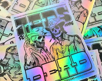 Zeds Dead Cowboys Waterproof Sticker - Holographic
