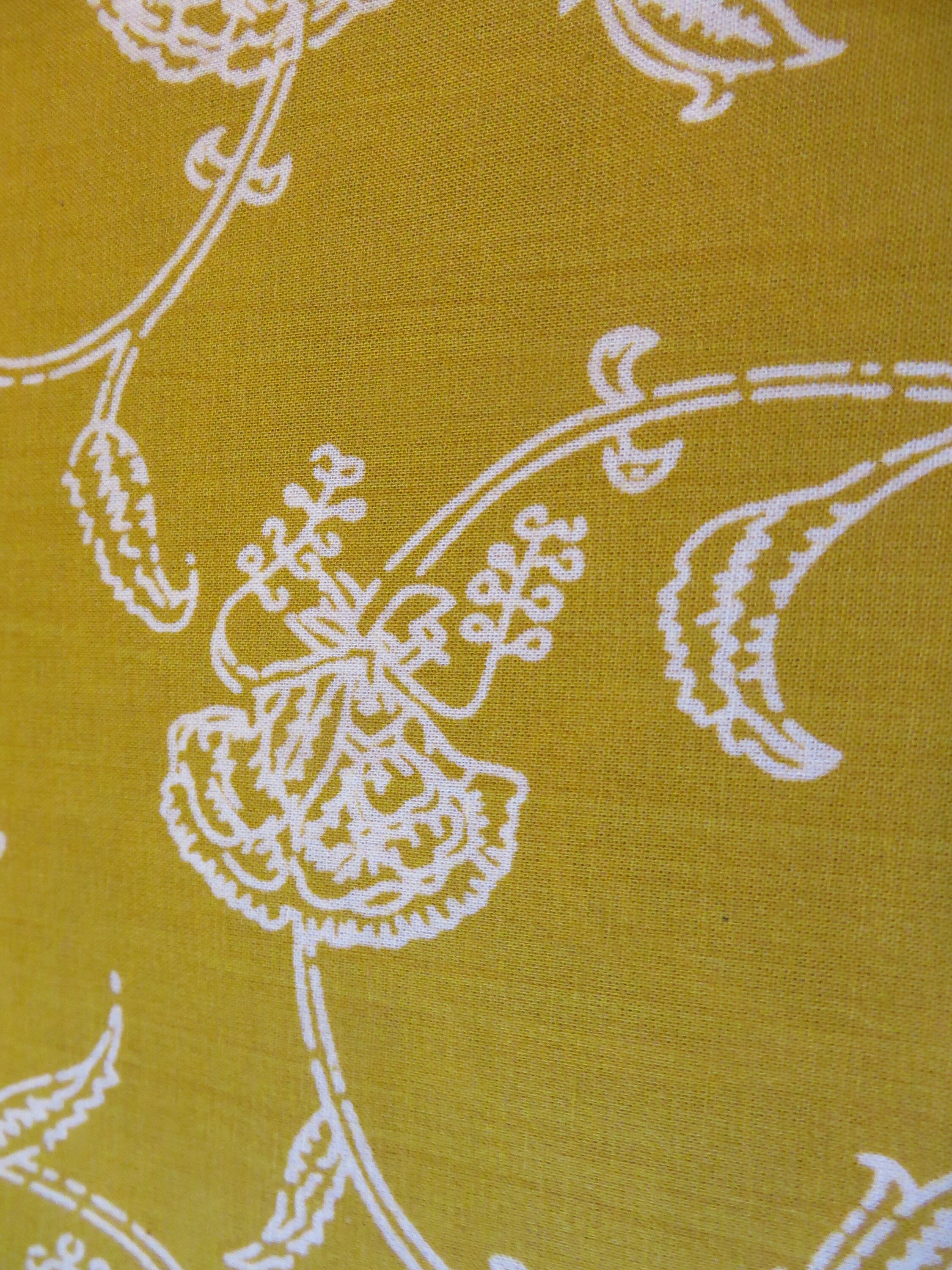 Cotton Block Print Fabric From India Floral Print CURRY Yellow Etsy