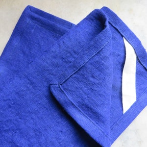Handmade Tea Towel Modern  MARINE BLUE 26x17" Full Size 100% French Flax Linen (  1 Towel ) , Bridal Shower, Hostess Gift