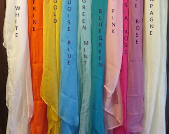 Long Chiffon Bridal Wrap / Shawl,  Choose size : Extra Long  28" x 70"   White measuring , Photo Prop, Baby Photo Prop