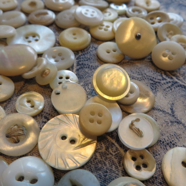 Antique & Vintage MOP Buttons  100 Plus Buttons from my Collection. Arts and Crafts, Slow Stitching,  Repurposed, Recycled, Limited Supply