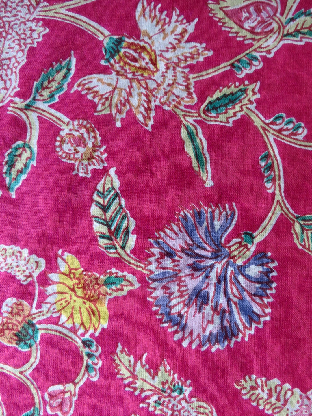 Dress Making Weight Artisan Made BLOCK PRINT Fabric From India, Floral ...