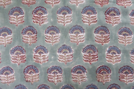Bestseller, Back in Stock !  Block Print Fabric 100% Cotton Fabric Plant Dyed, Sustainable & Ethically Sourced Fabric of India