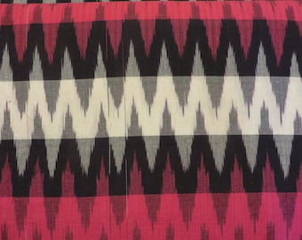 Hand Loomed IKAT Fabric from India, Artisan Made, 100% Cotton Yarn Dyed with Plant Dyes,