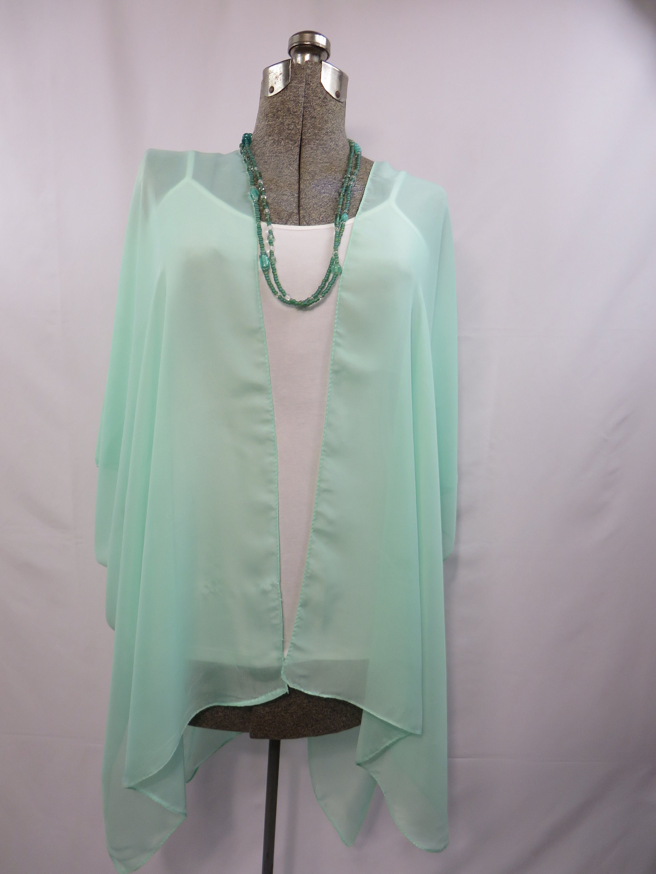 SEAFOAM Mint Green Ladies Silky Soft Chiffon KIMONO One Size Etsy